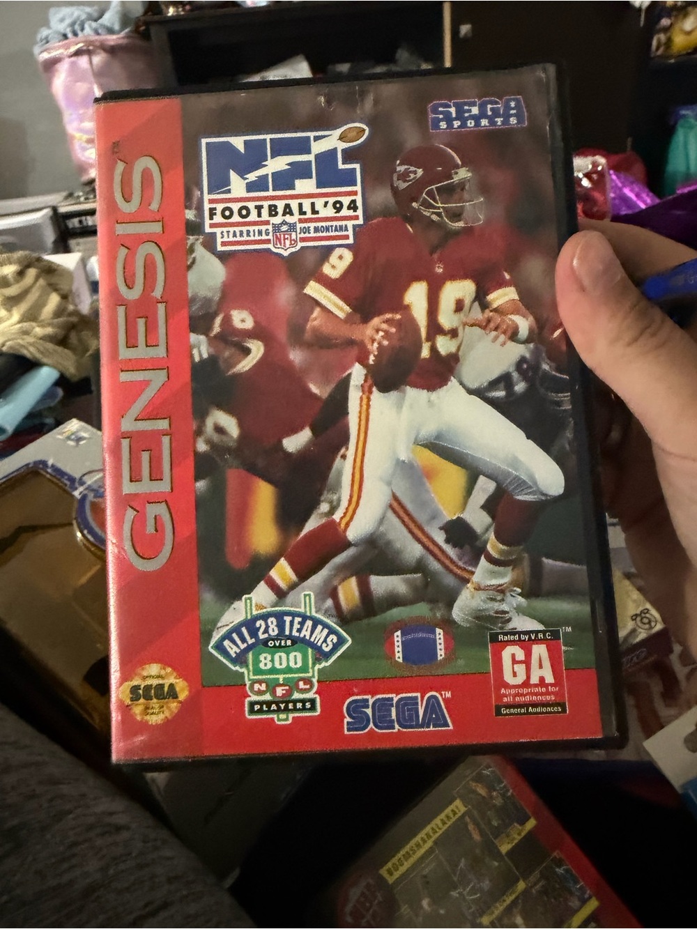 Sega Genesis NFL Football '94 Video Game - Red/White